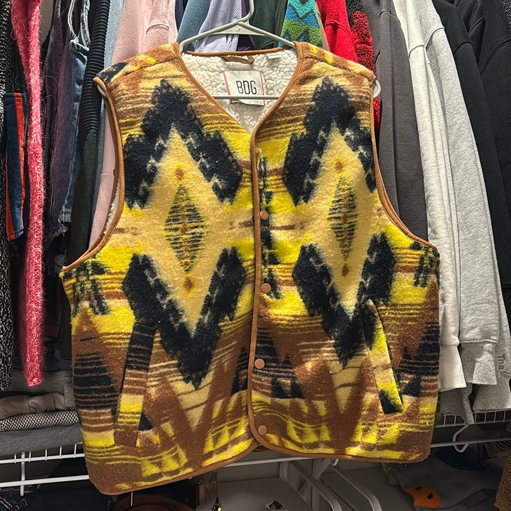 Vintage Woolrich Southwestern Vest - Yellow and Brown